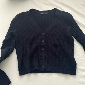 zoe v-neck striped cardigan - brandy melville